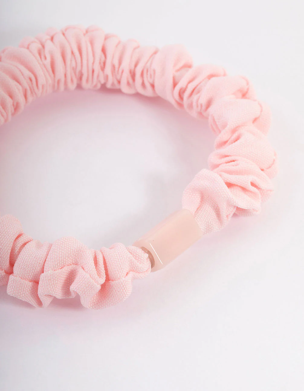Pink Fabric Clamp Thin Scrunchie - Image 2
