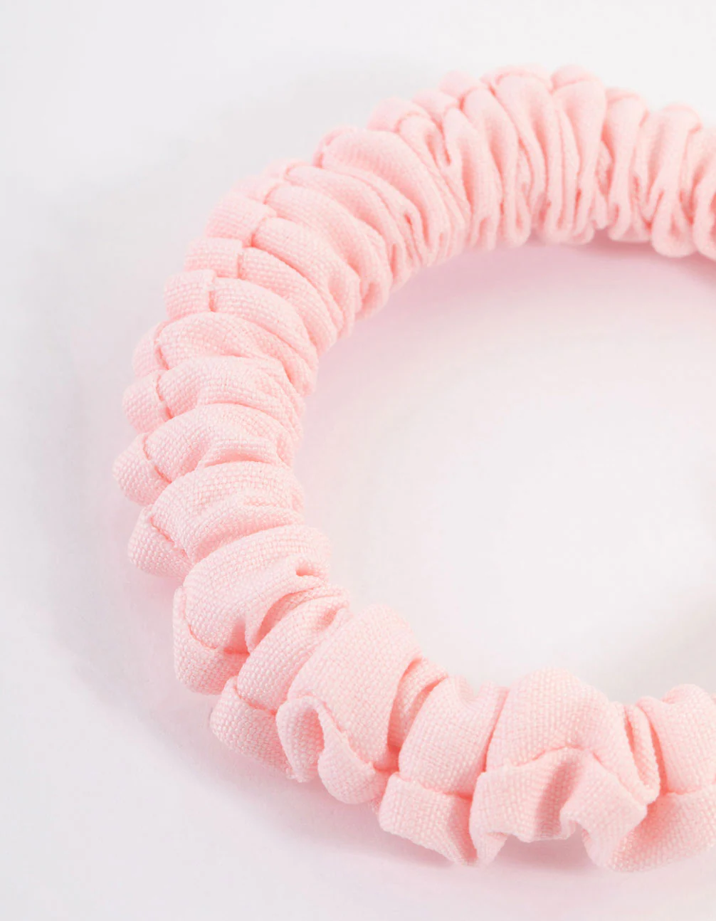 Pink Fabric Clamp Thin Scrunchie - Image 3