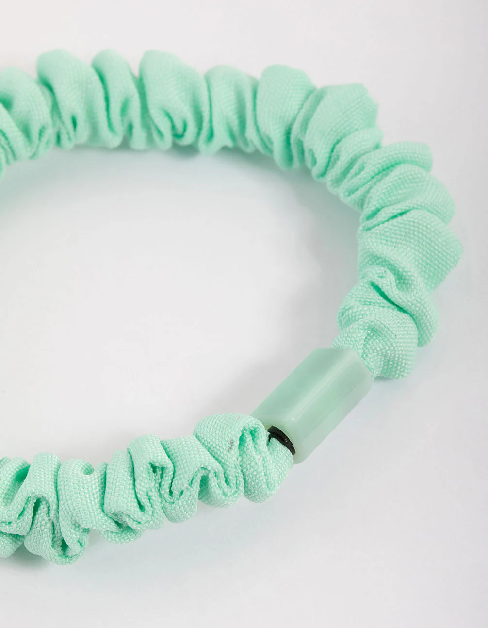 Turqouise Fabric Clamp Thin Scrunchie - Image 2