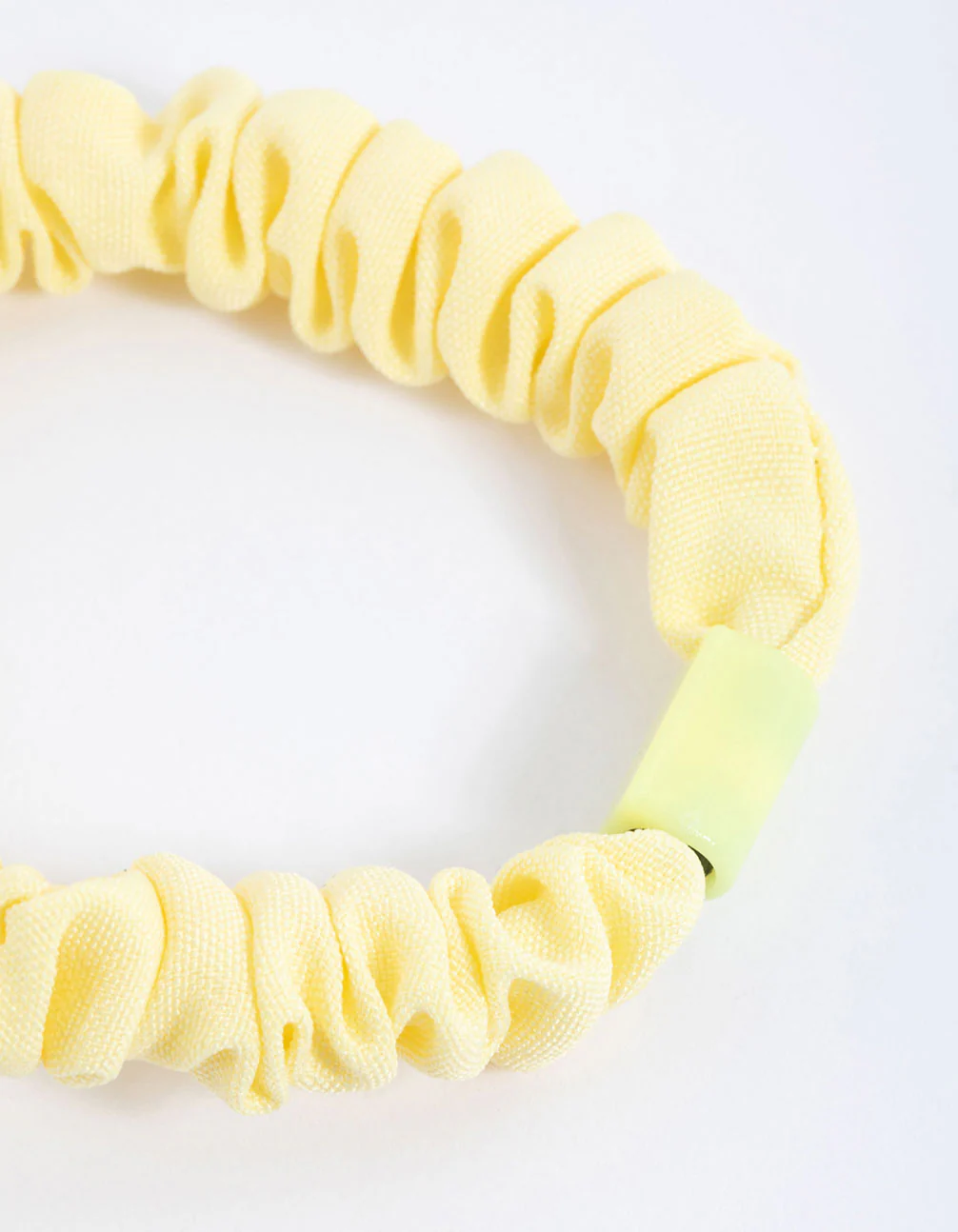 Yellow Fabric Clamp Thin Scrunchie - Image 2