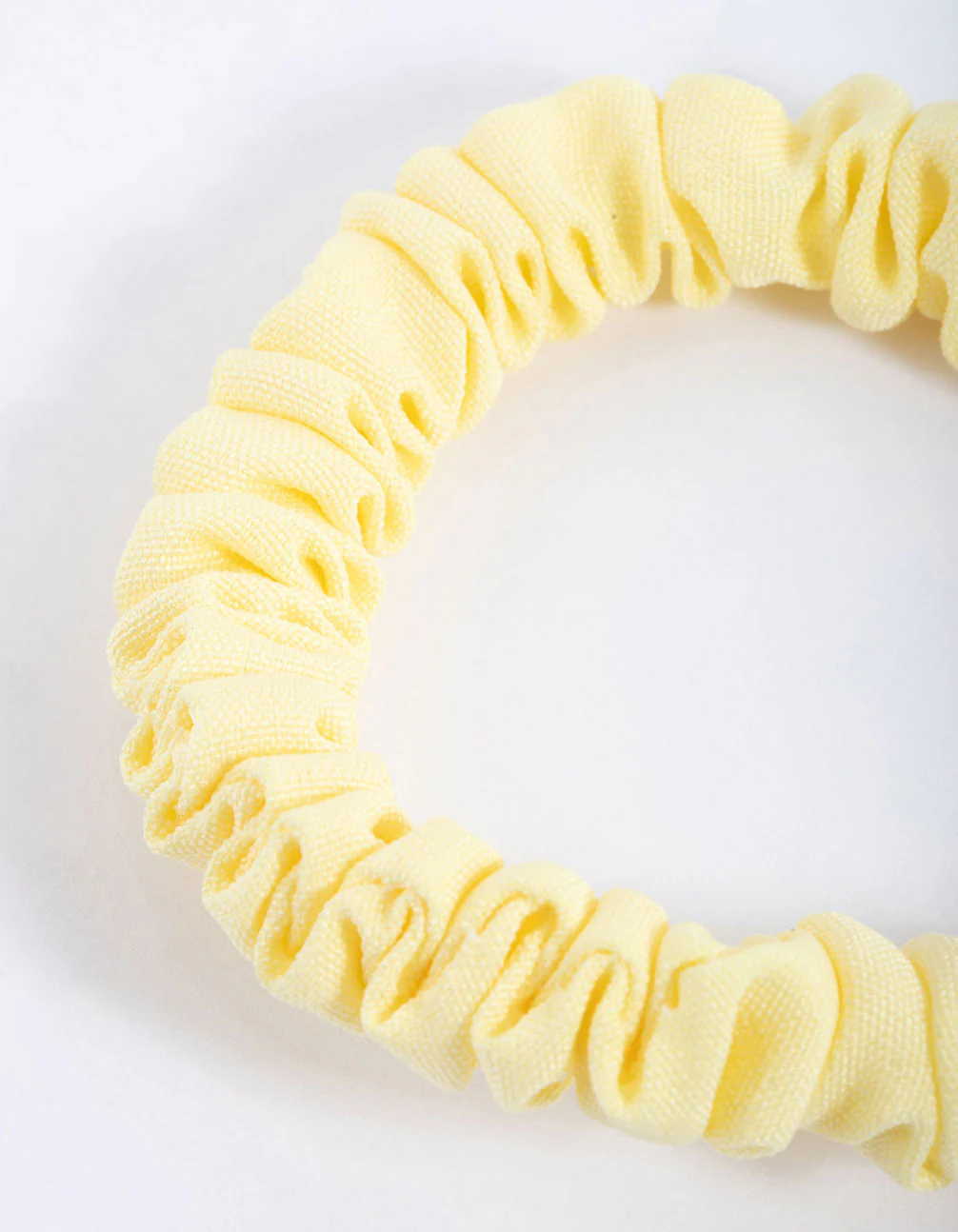 Yellow Fabric Clamp Thin Scrunchie - Image 3