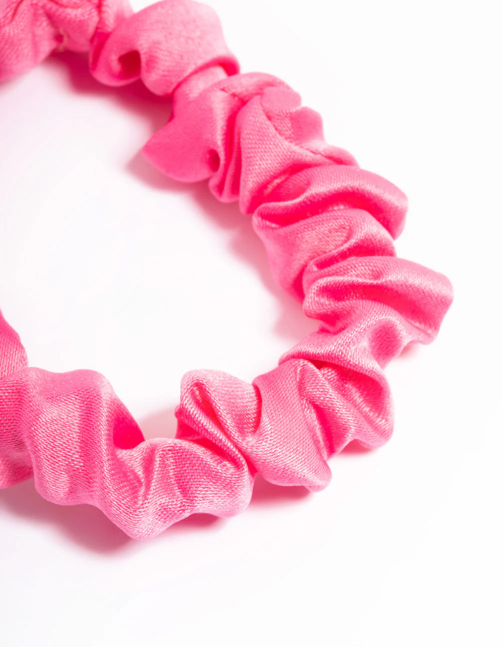 Fuchsia Fabric Clamp Thin Scrunchie - Image 2