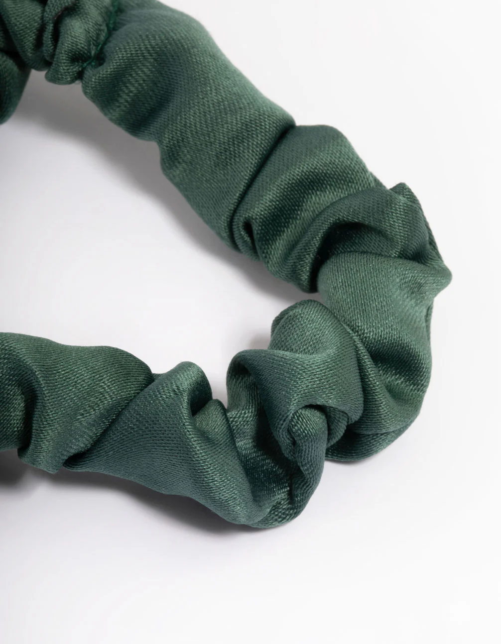 Green Fabric Narrow Scrunchie - Image 2