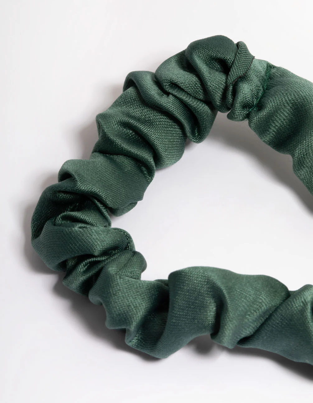 Green Fabric Narrow Scrunchie - Image 3