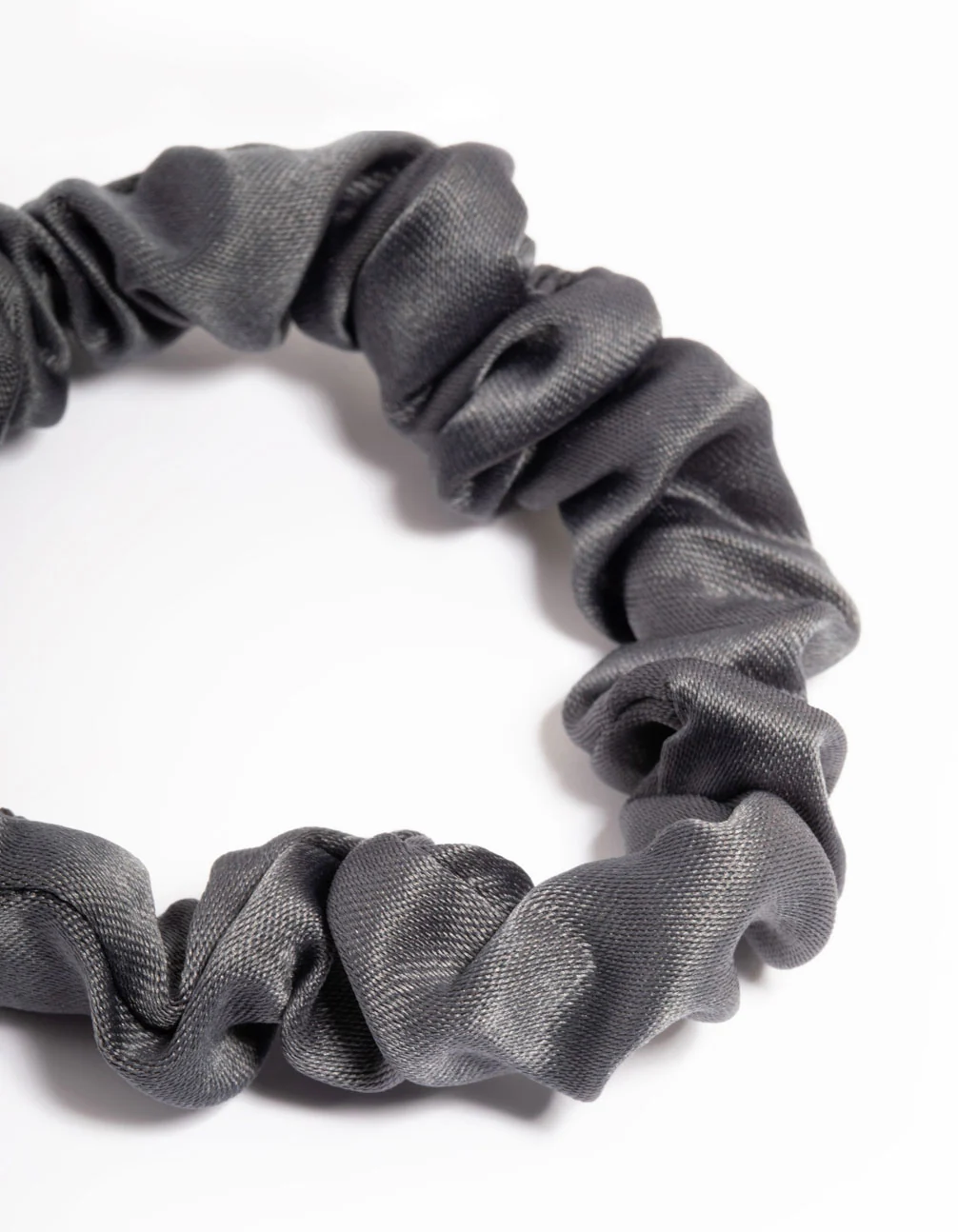 Gunmetal Fabric Narrow Scrunchie - Image 2