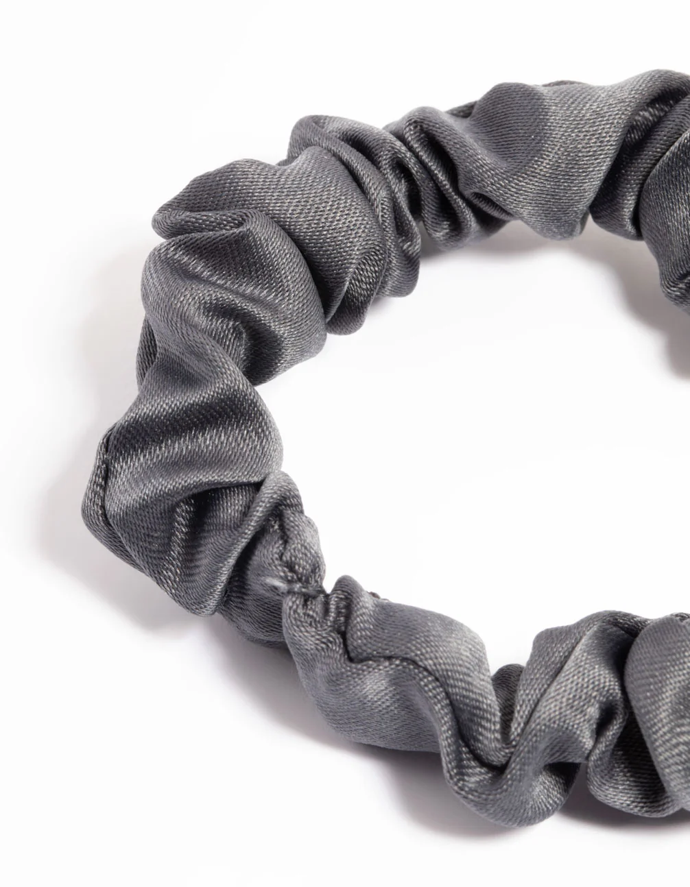 Gunmetal Fabric Narrow Scrunchie - Image 3