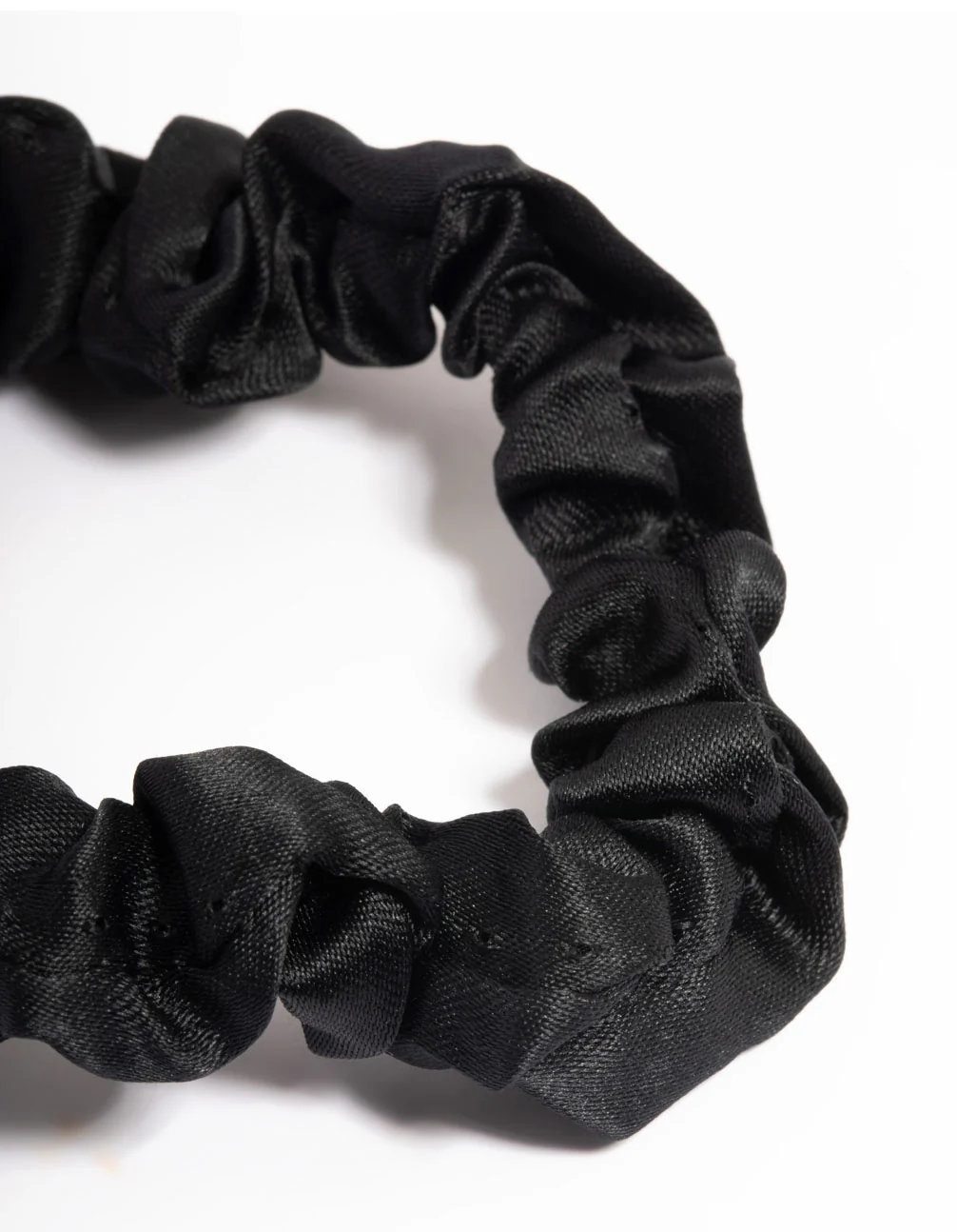 Black Fabric Narrow Scrunchie - Image 2