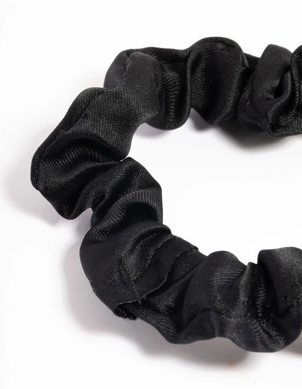 Black Fabric Narrow Scrunchie - Image 3