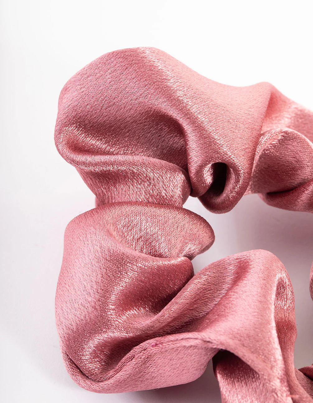 Pink Fabric Satin Scrunchie - Image 3