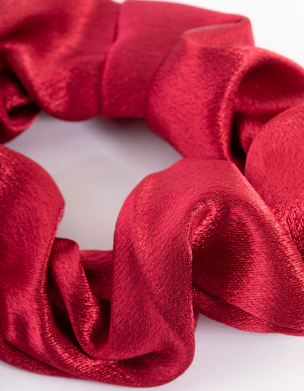 Maroon Fabric Satin Scrunchie - Image 2