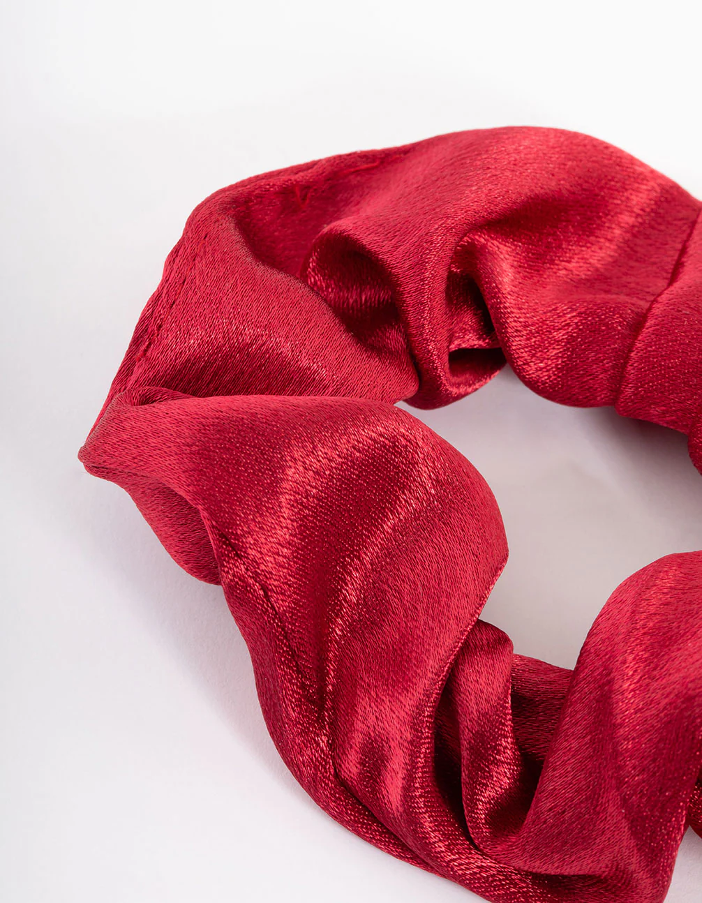 Maroon Fabric Satin Scrunchie - Image 3