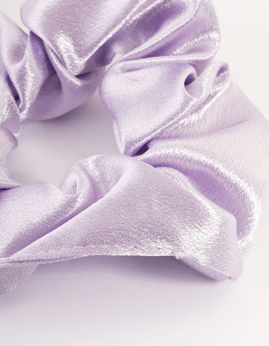 Lilac Fabric Satin Scrunchie - Image 2