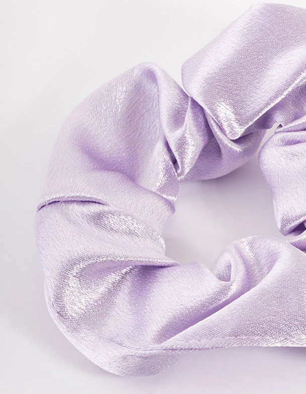 Lilac Fabric Satin Scrunchie - Image 3