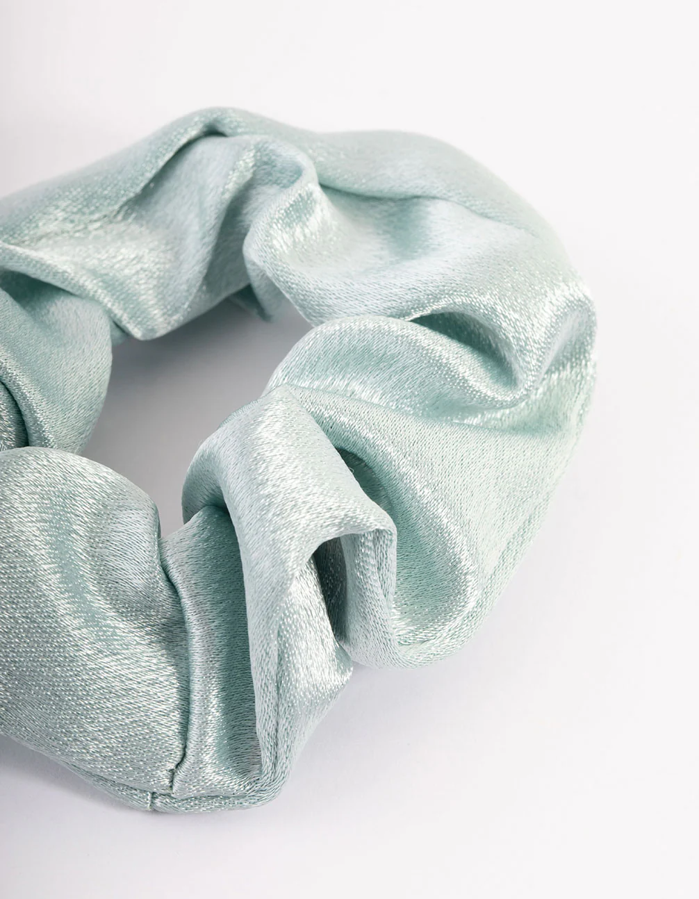 Blue Fabric Satin Scrunchie - Image 2