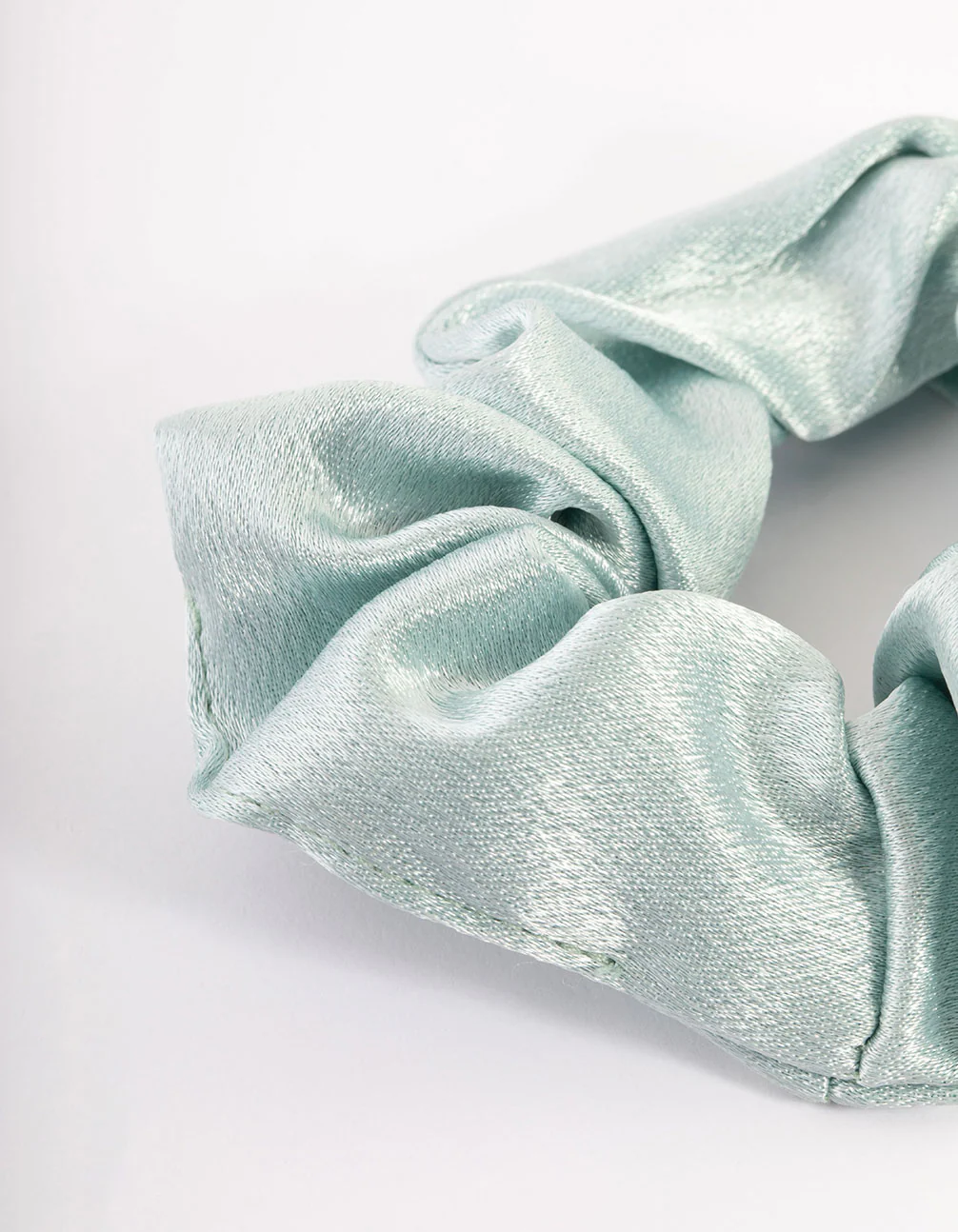 Blue Fabric Satin Scrunchie - Image 3