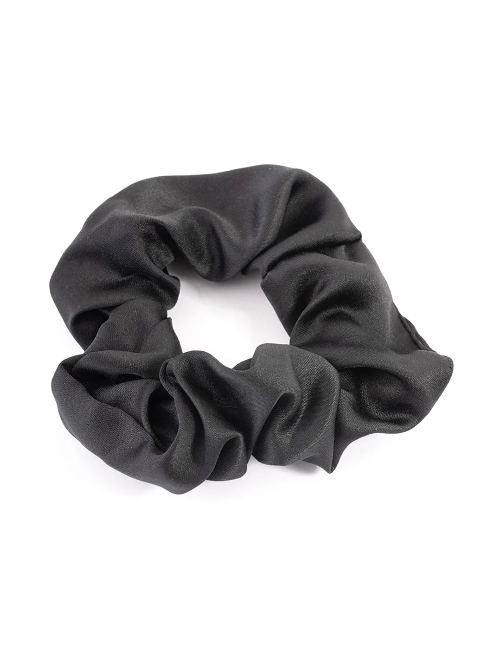 Fabric Black Satin Scrunchie - Image 3