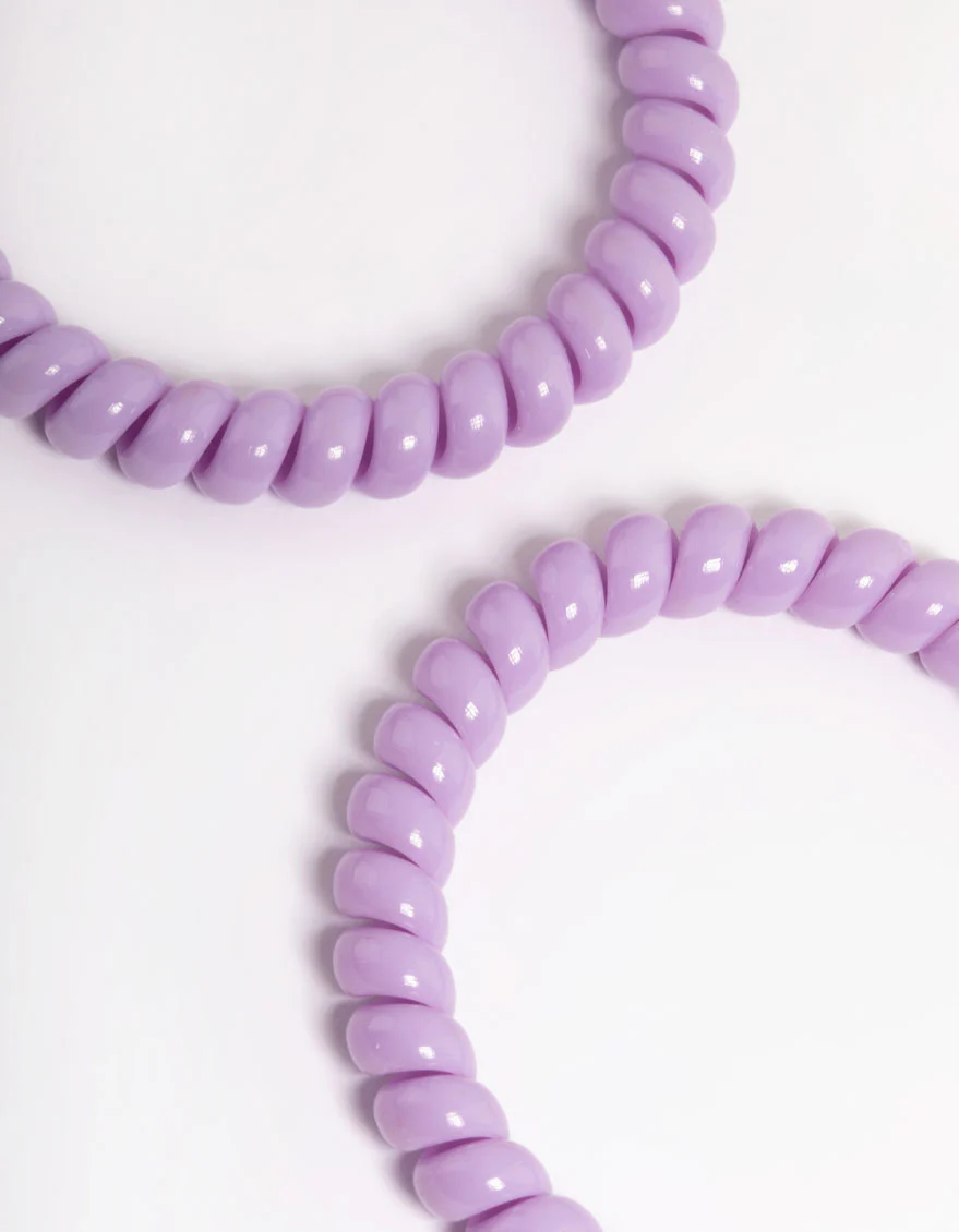 Purple Plastic Narrow Hair Spiral Pack - Image 2