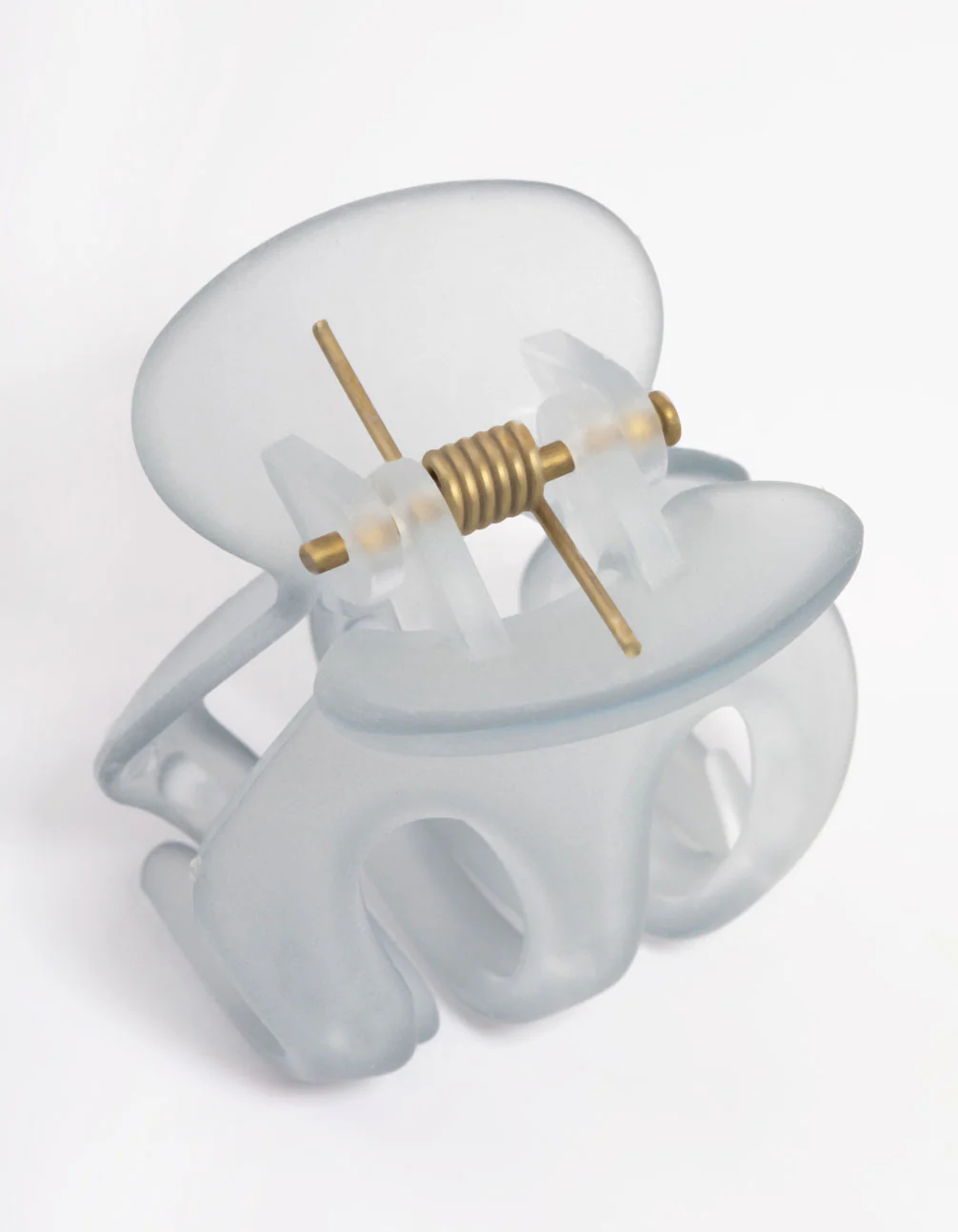 Grey Three Prong Mini Hair Claw Clip - Image 3