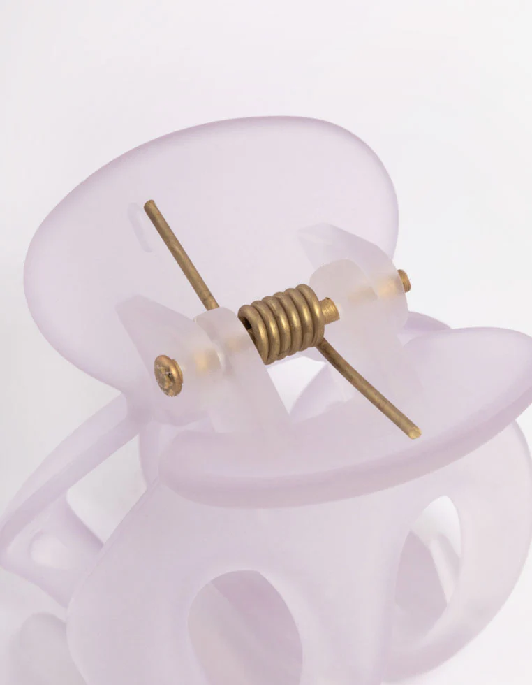 Lilac Three Prong Mini Hair Claw Clip - Image 3