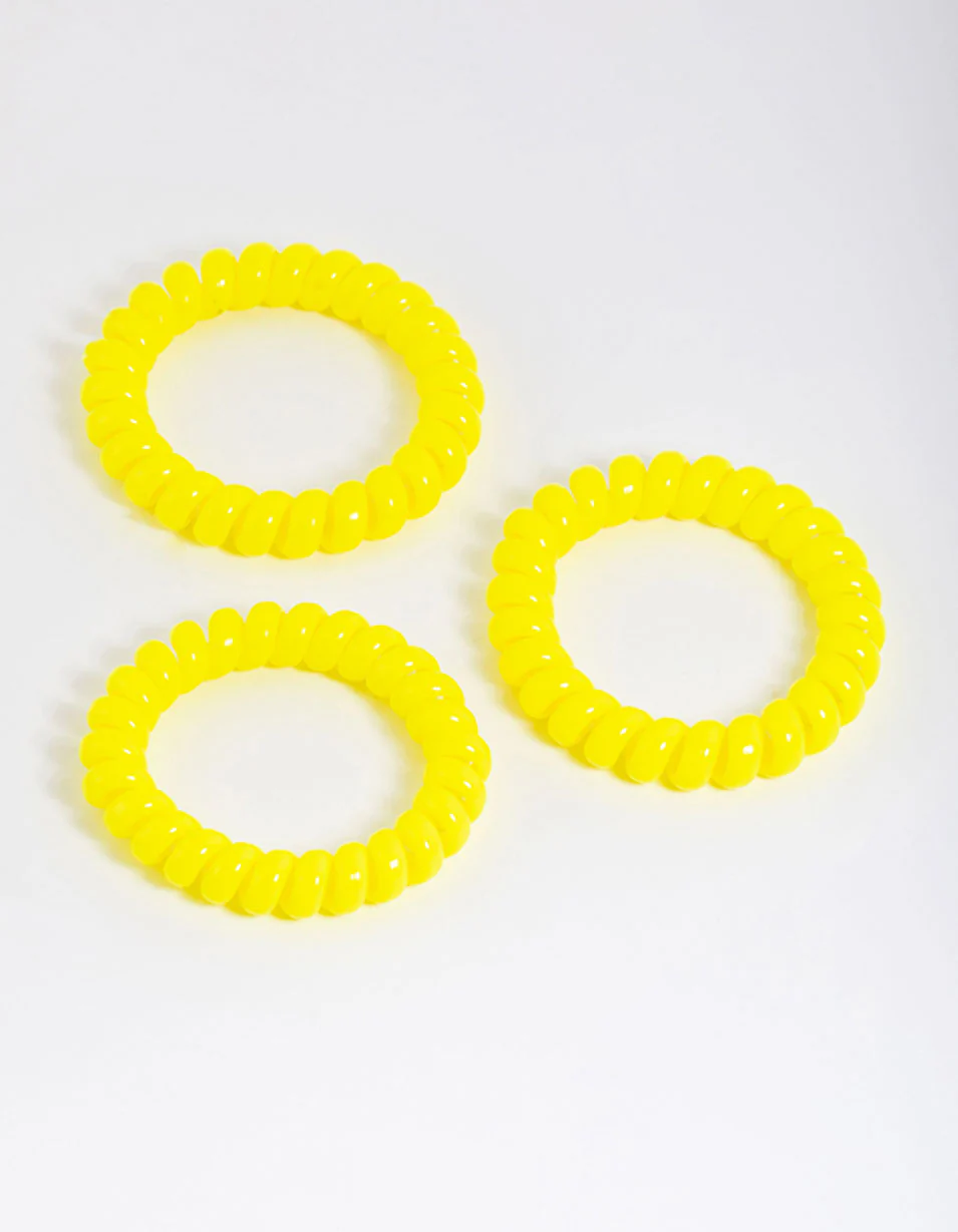 Yellow Plastic Large Hair Spiral Pack - Image 3