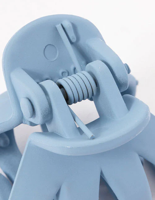 Blue Four Prong Mini Hair Claw Clip - Image 3