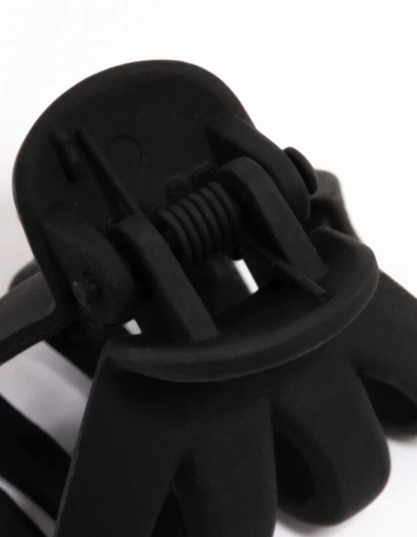 Black Four-Prong Mini Hair Claw Clip - Image 3