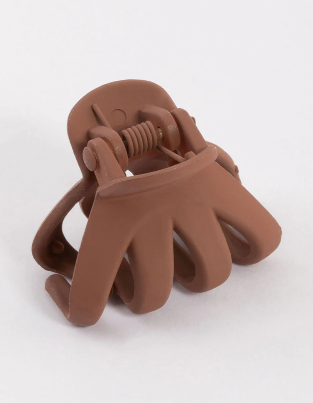 Brown Four Prong Mini Hair Claw Clip - Image 2