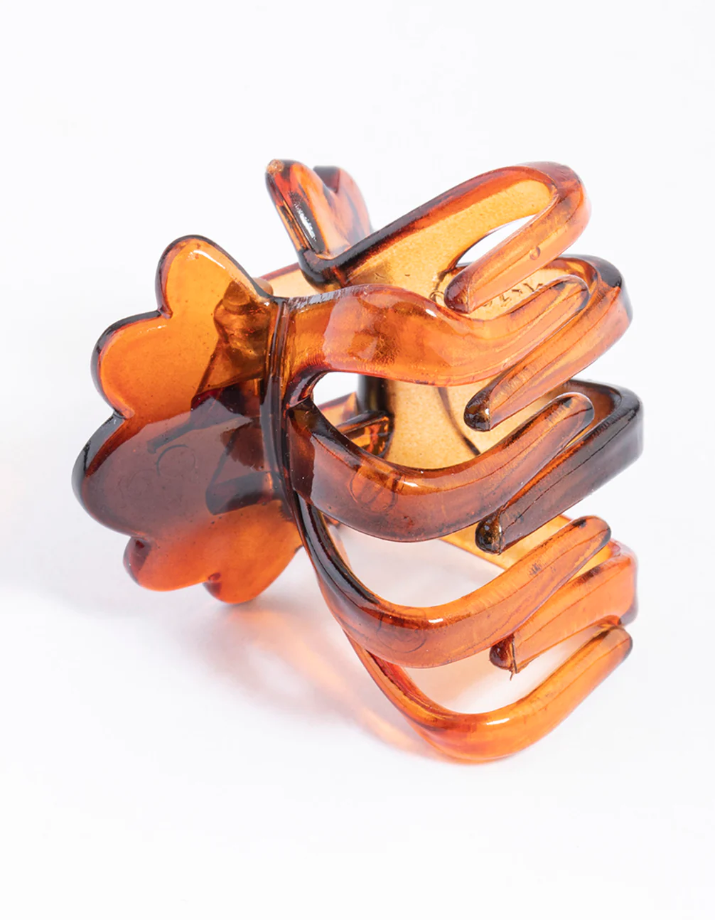 Brown Four Prong Scallop Claw Clip - Image 2