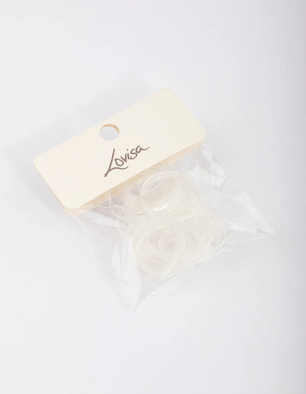 Clear Plastic Mini Hair Elastics 60pk