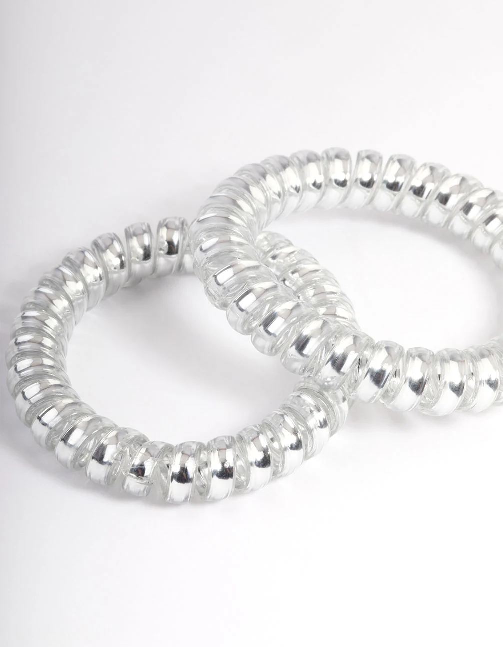 Silver Plastic Hair Spirals Pack - Image 2