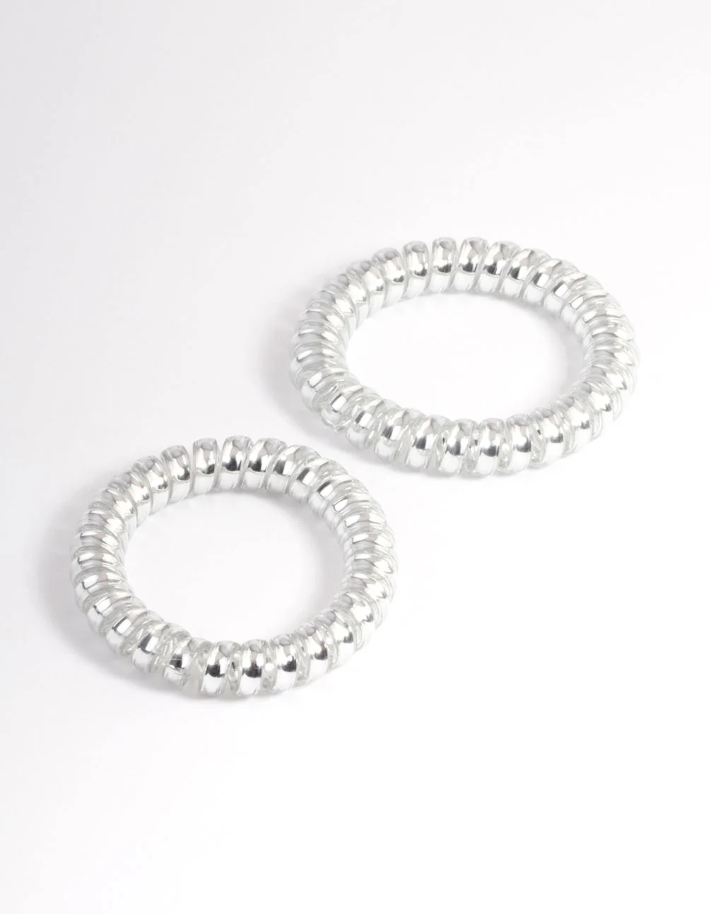 Silver Plastic Hair Spirals Pack - Image 3