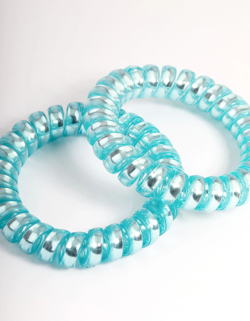 Blue Plastic Hair Spirals Pack - Image 2