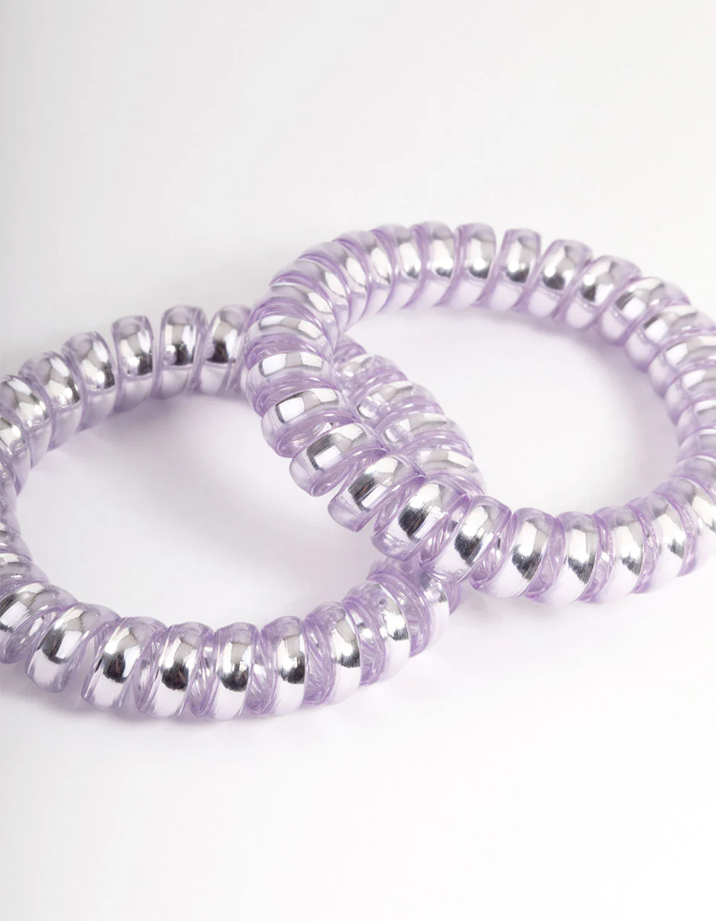 Lilac Plastic Hair Spirals Pack - Image 2