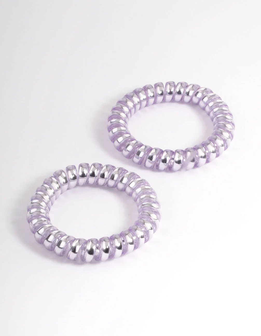 Lilac Plastic Hair Spirals Pack - Image 3