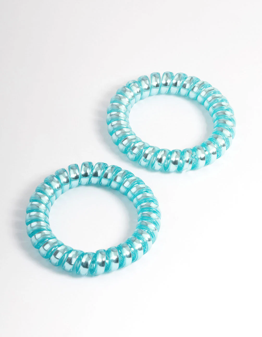 Blue Plastic Hair Spirals Pack - Image 3
