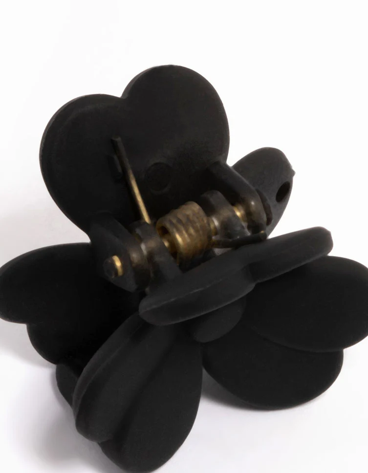 Black Mini Daisy Hair Claw Clip - Image 3