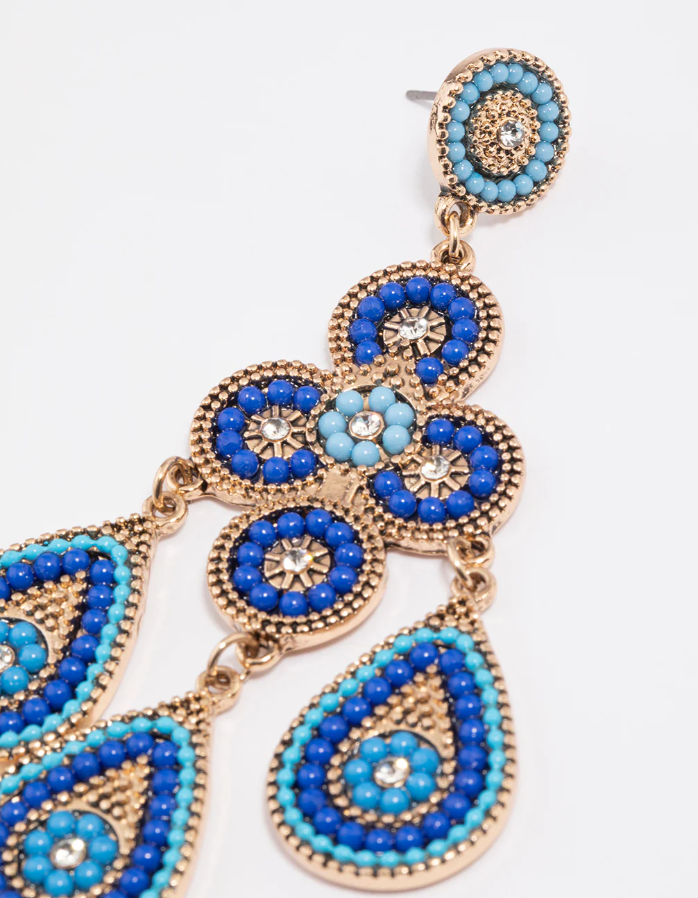 Gold Seed Beaded Set Earrings - Image 2