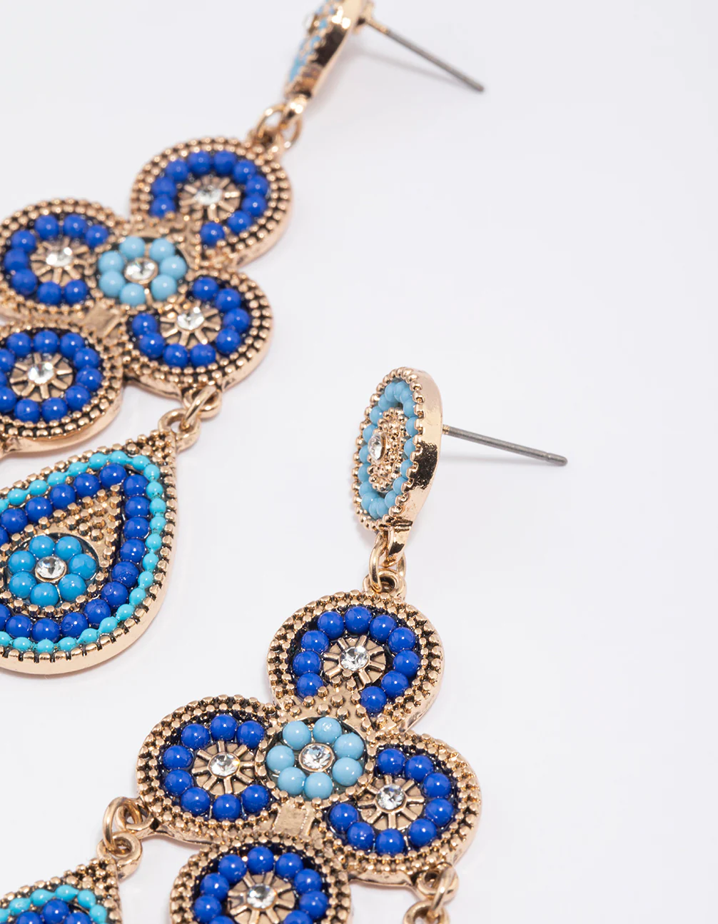 Gold Seed Beaded Set Earrings - Image 3