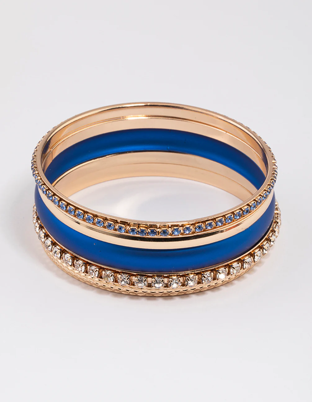 Gold Pearlised Diamante Bangle 5-Pack - Image 3