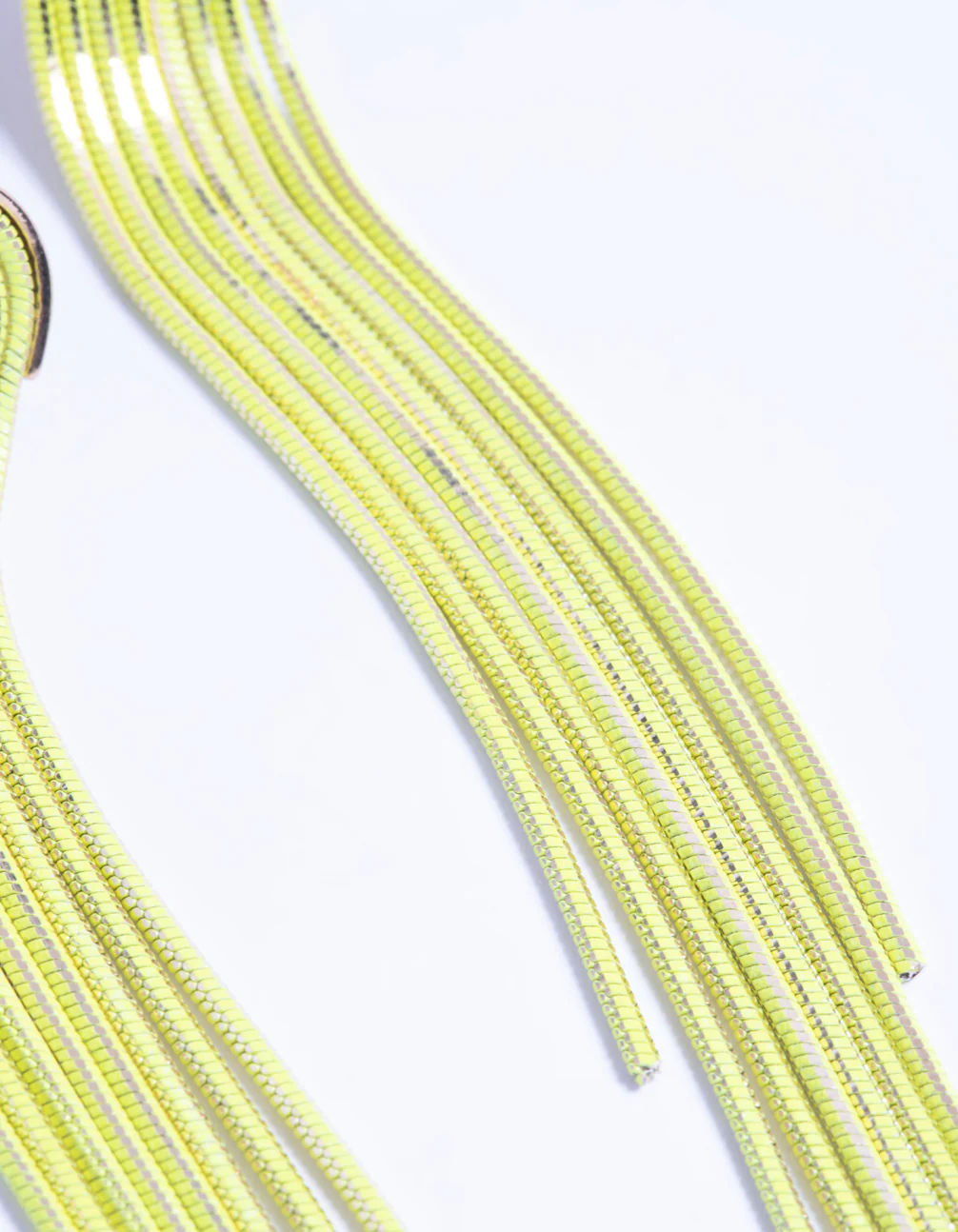 Yellow Waterfall Chain Drop Earrings - Image 4