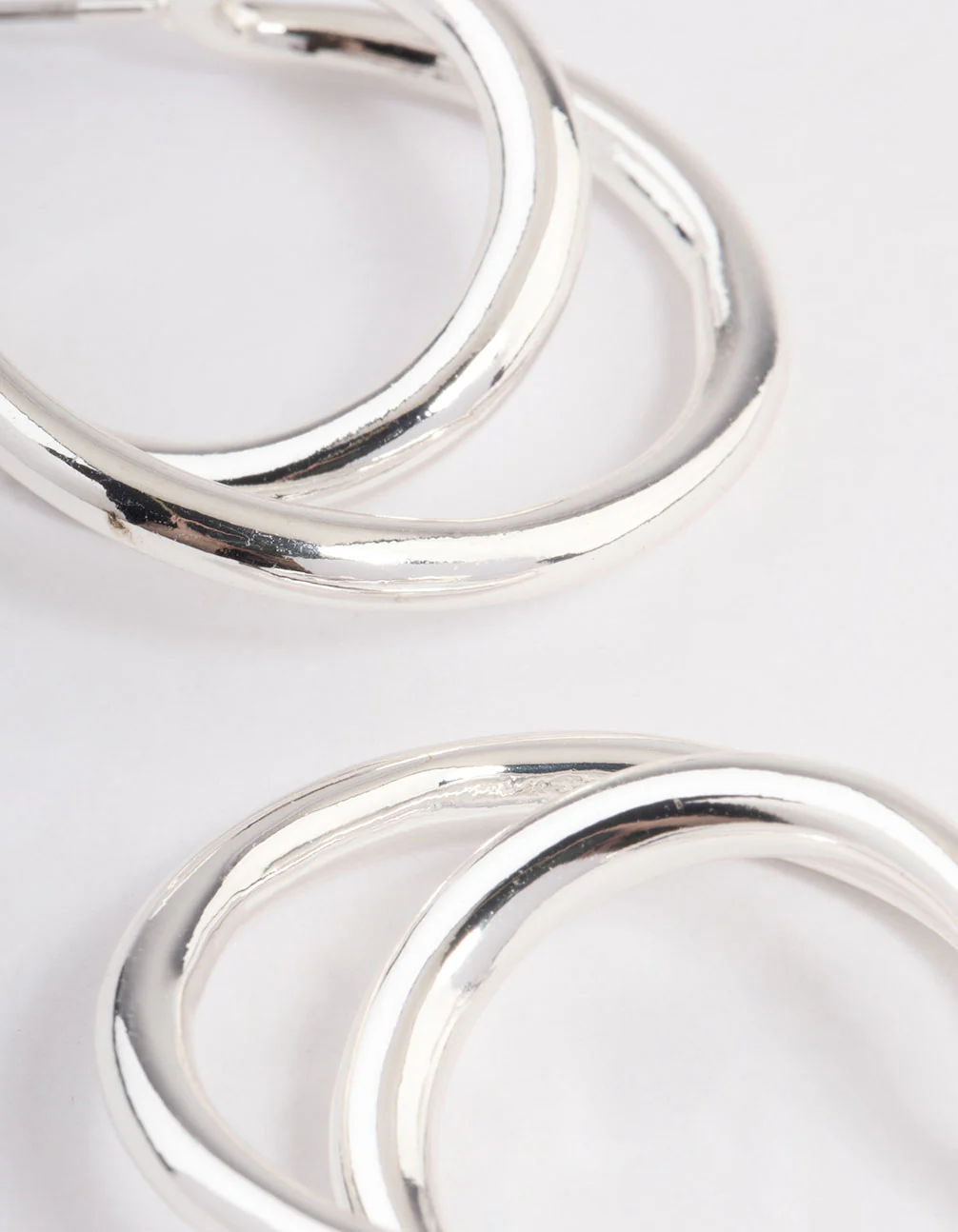 Silver Plated Medium Twisted Hoop Earrings - Image 3
