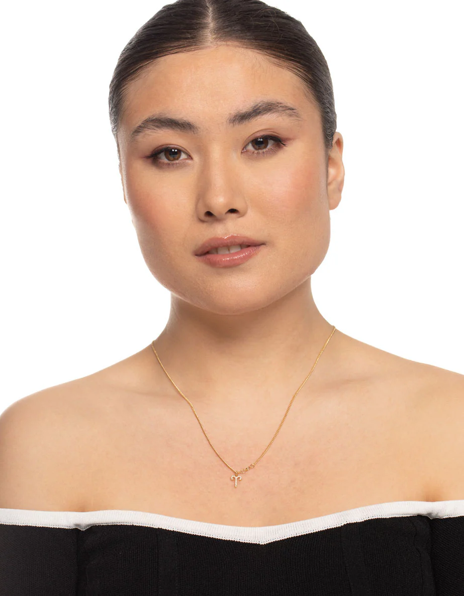 Gold Plated Aries Necklace with Cubic Zirconia Pendant - Image 2