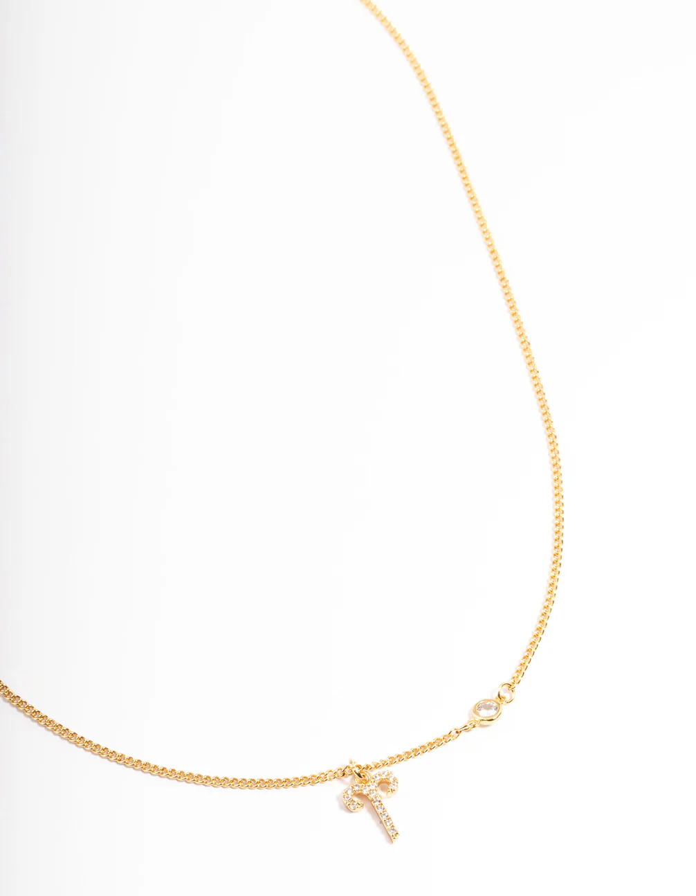 Gold Plated Aries Necklace with Cubic Zirconia Pendant - Image 5