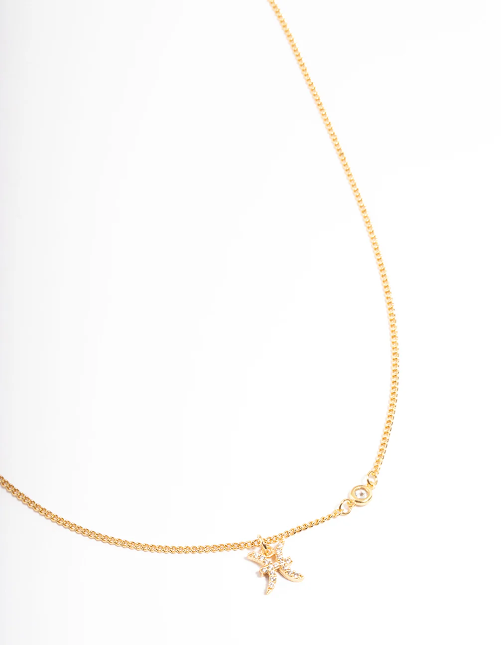 Gold Plated Pisces Necklace with Cubic Zirconia Pendant - Image 2