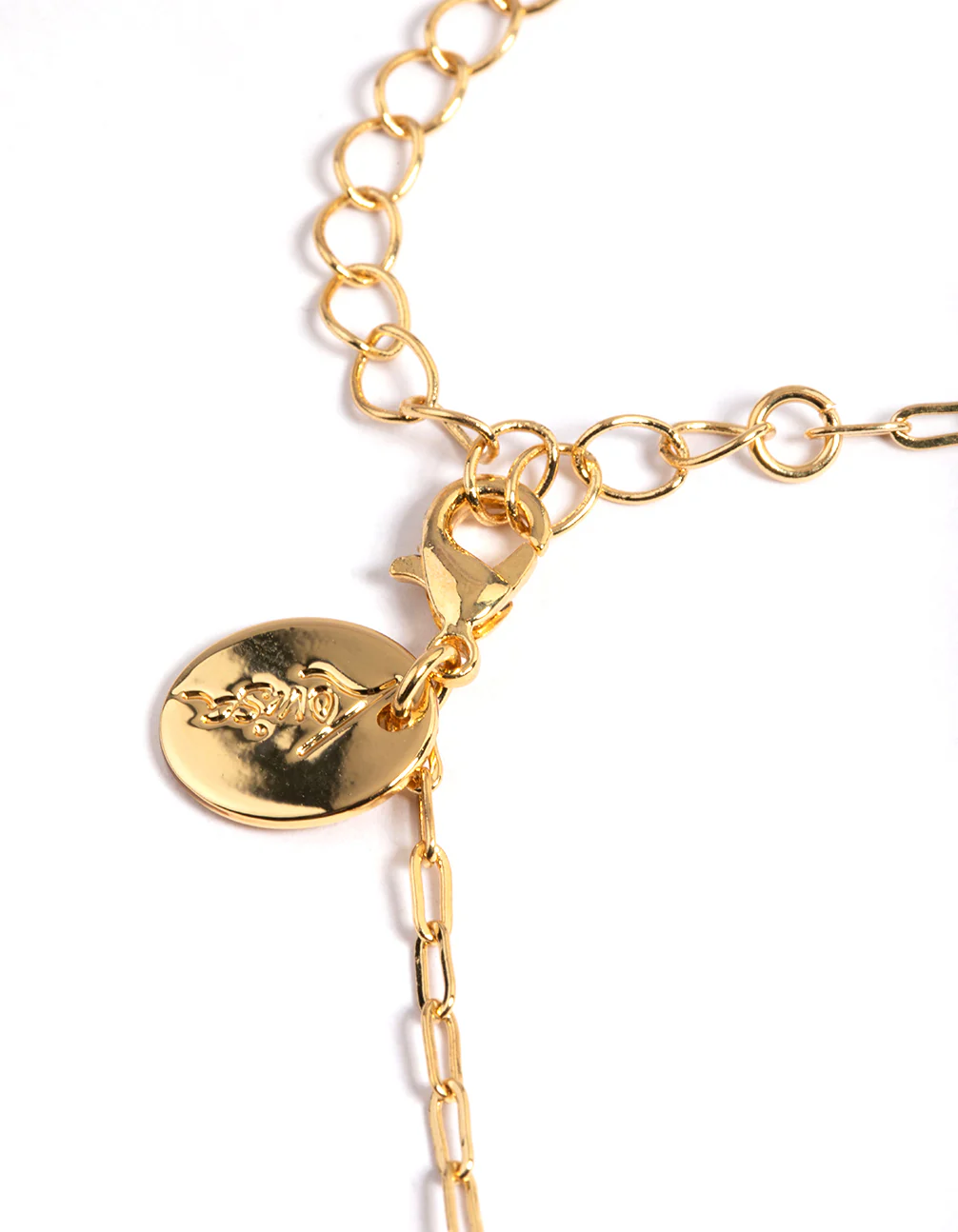 Gold Plated Letter C Rectangle Pendant  Necklace - Image 4