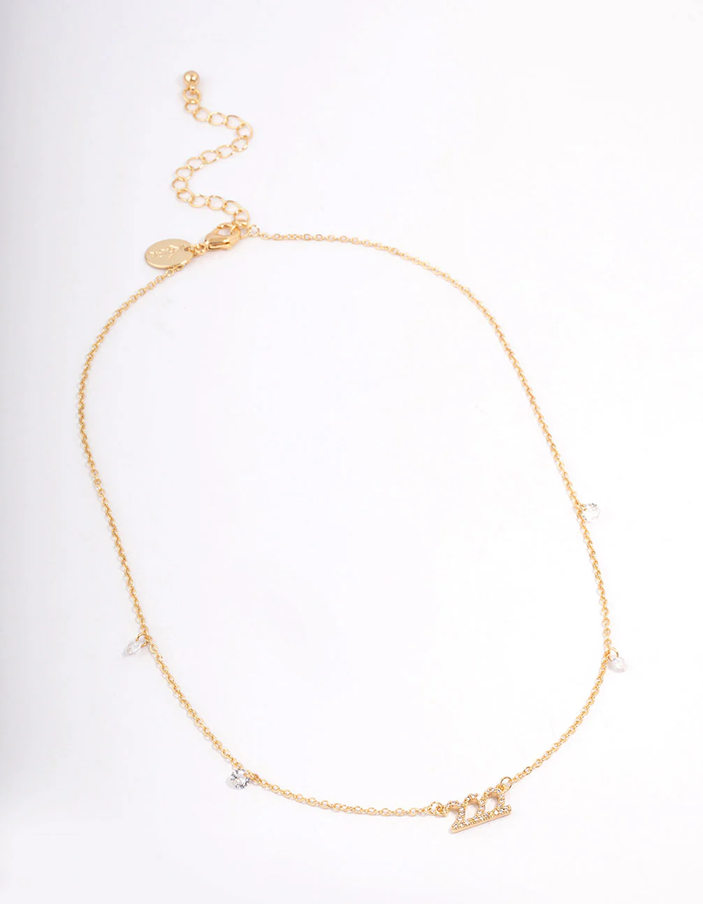 Gold Plated 222 Angel Number Cubic Zirconia Pendant Necklace - Image 3