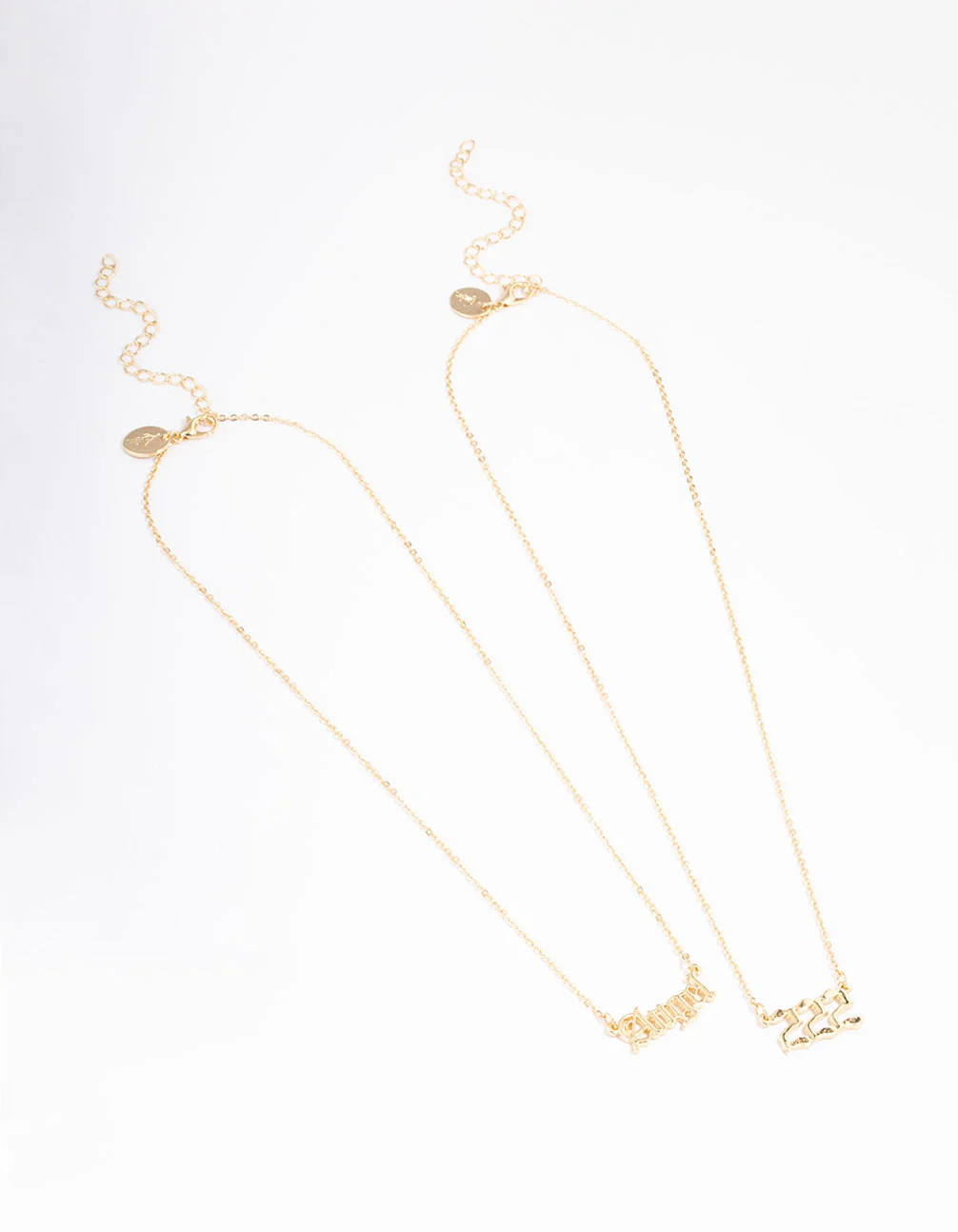 Gold Plated Angel Number '222' Layered Necklace - Image 2