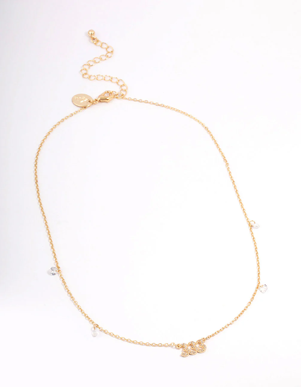Gold Plated 333 Angel Number Cubic Zirconia Pendant Necklace - Image 3