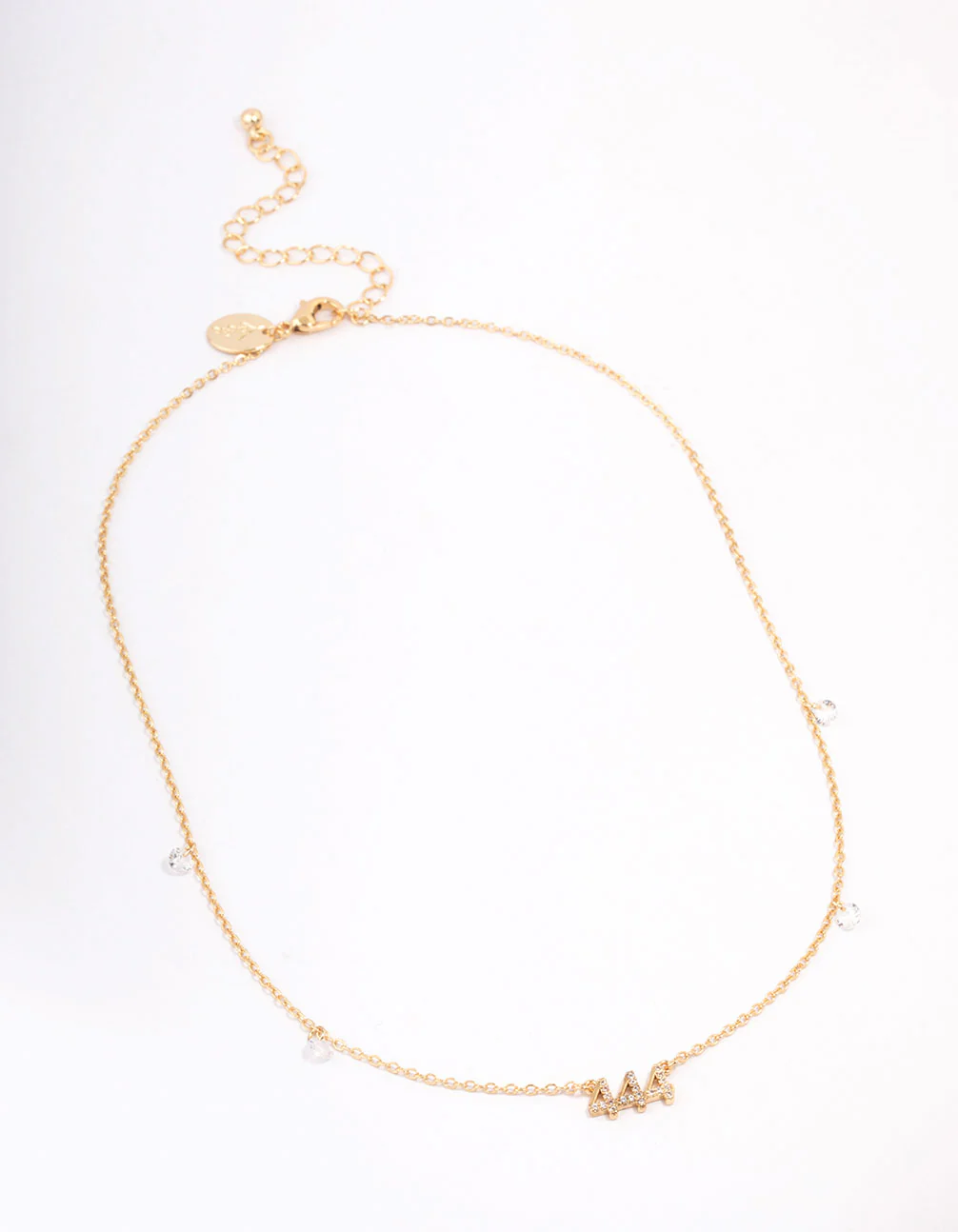 Gold Plated 444 Angel Number Cubic Zirconia Pendant Necklace - Image 3