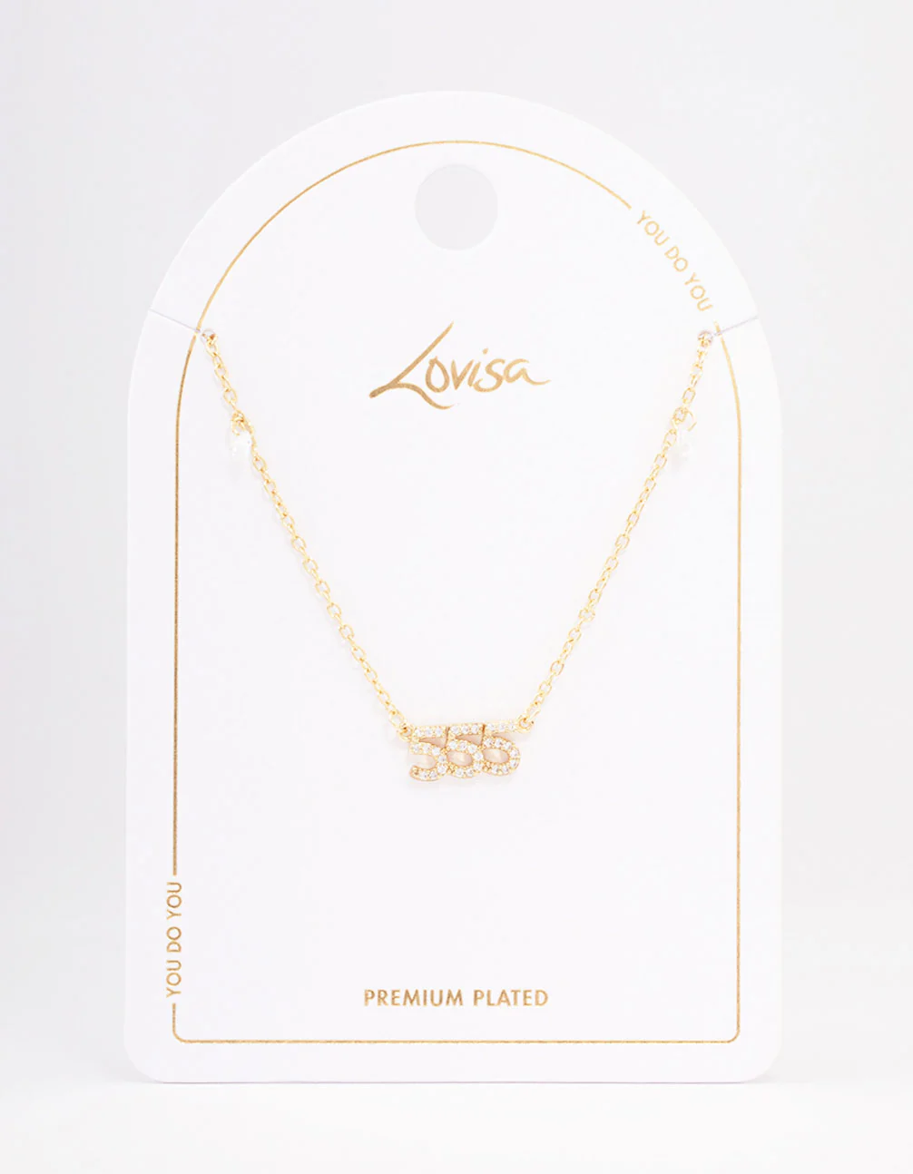 Gold Plated 555 Angel Number Cubic Zirconia Pendant Necklace - Image 2